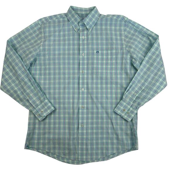 Southern Tide Multicolor Plaid Button Up Shirt Long Sleeve Cotton Sz M Stretch - Picture 1 of 16